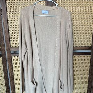 Beige Longline Old Navy Knit Cardigan